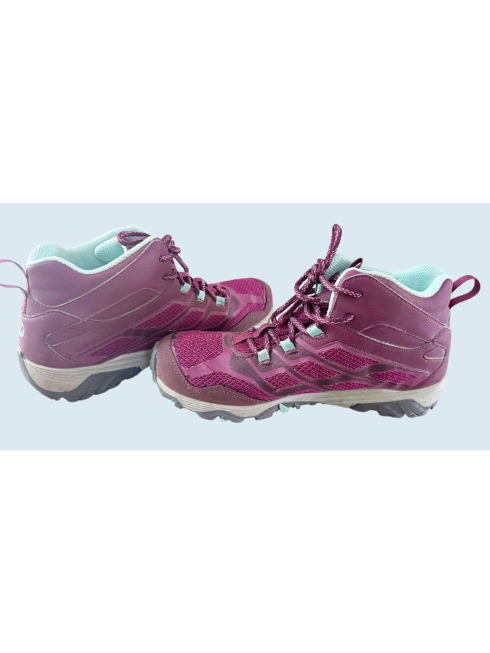 MERRELL Moab FST Mid Waterproof Purple Blue Hiking Outdoor Boots Size 7 - Picture 7 of 8